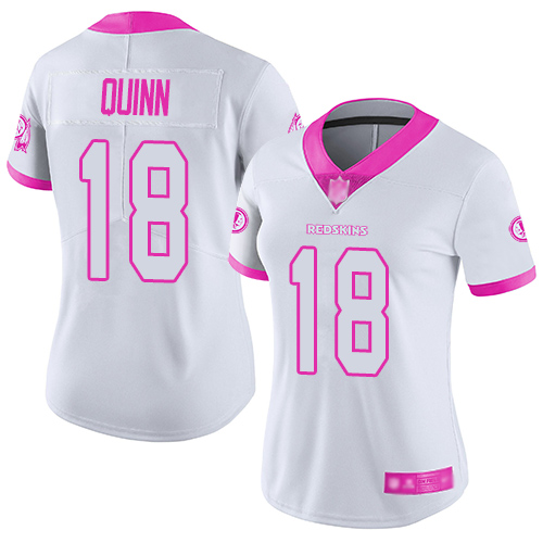 Washington Redskins Limited White Pink Women Trey Quinn Jersey NFL Football #18 Rush Fashion